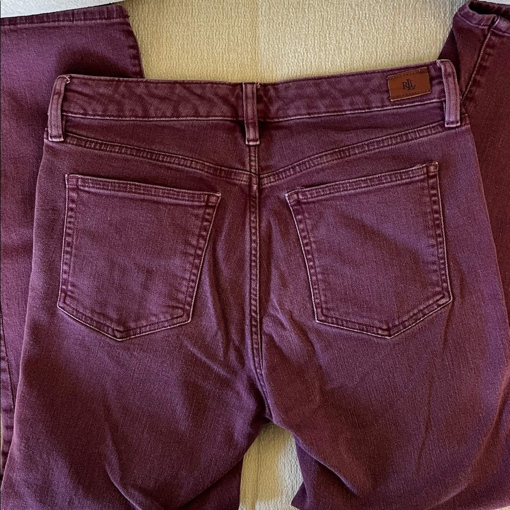 Lauren Ralph Lauren Deep Purple Denim Pants  Size 8 - Picture 2 of 10
